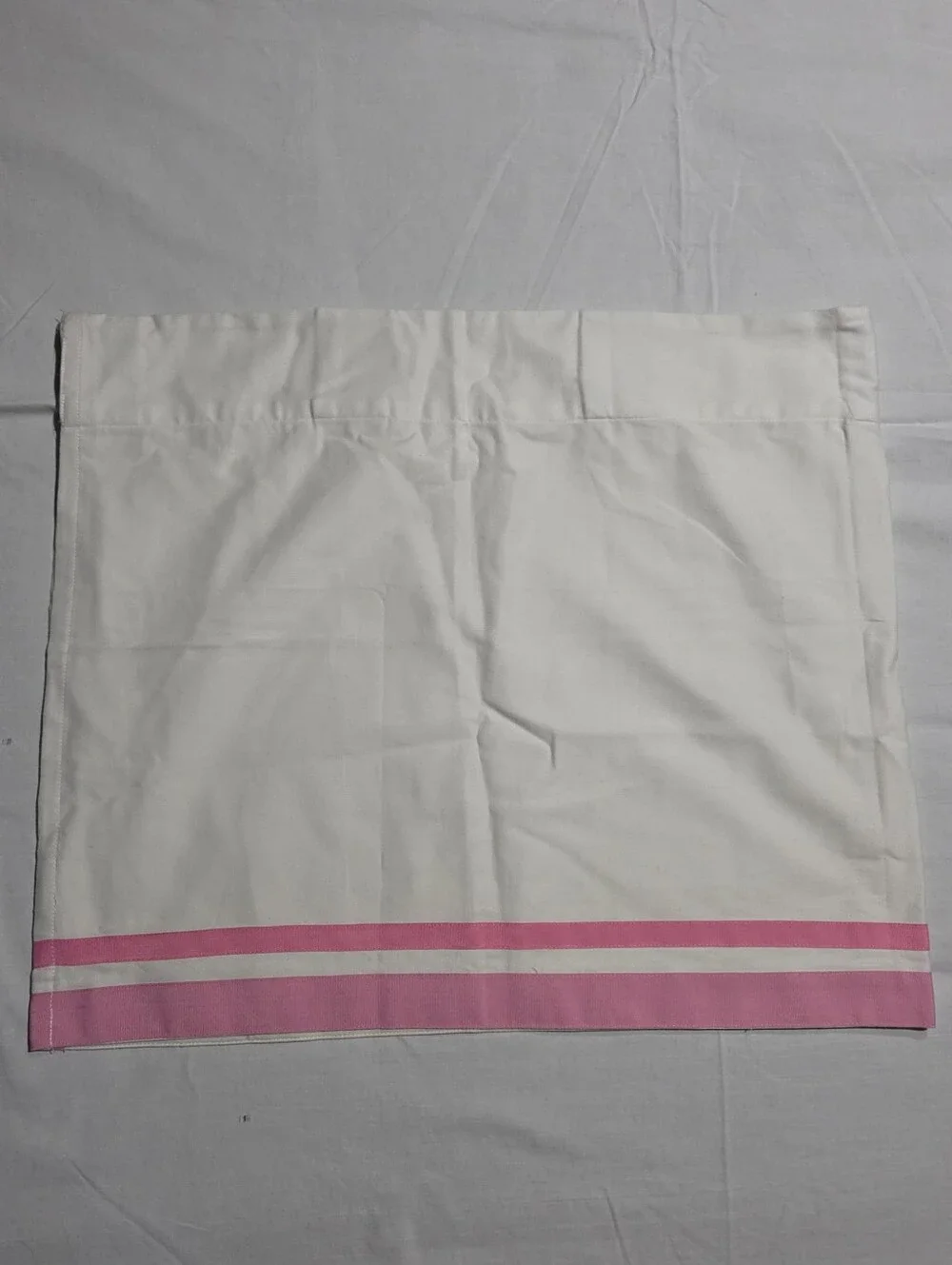 Pottery Barn Kids Harper White Pink Trim Valances Set of 2